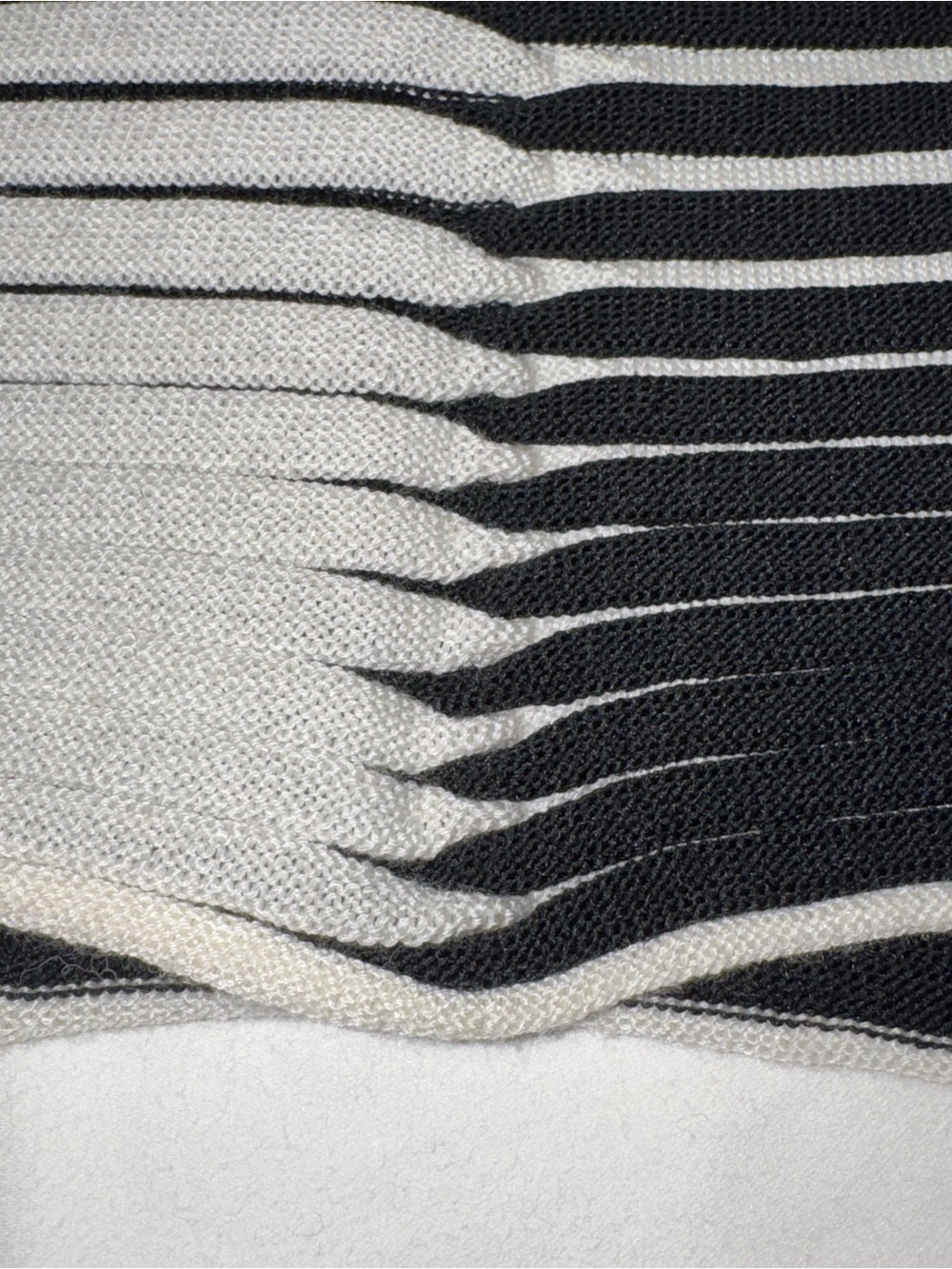 Issey Miyake Black and White Striped A-Line Midi Skirt - Picture 16 of 16